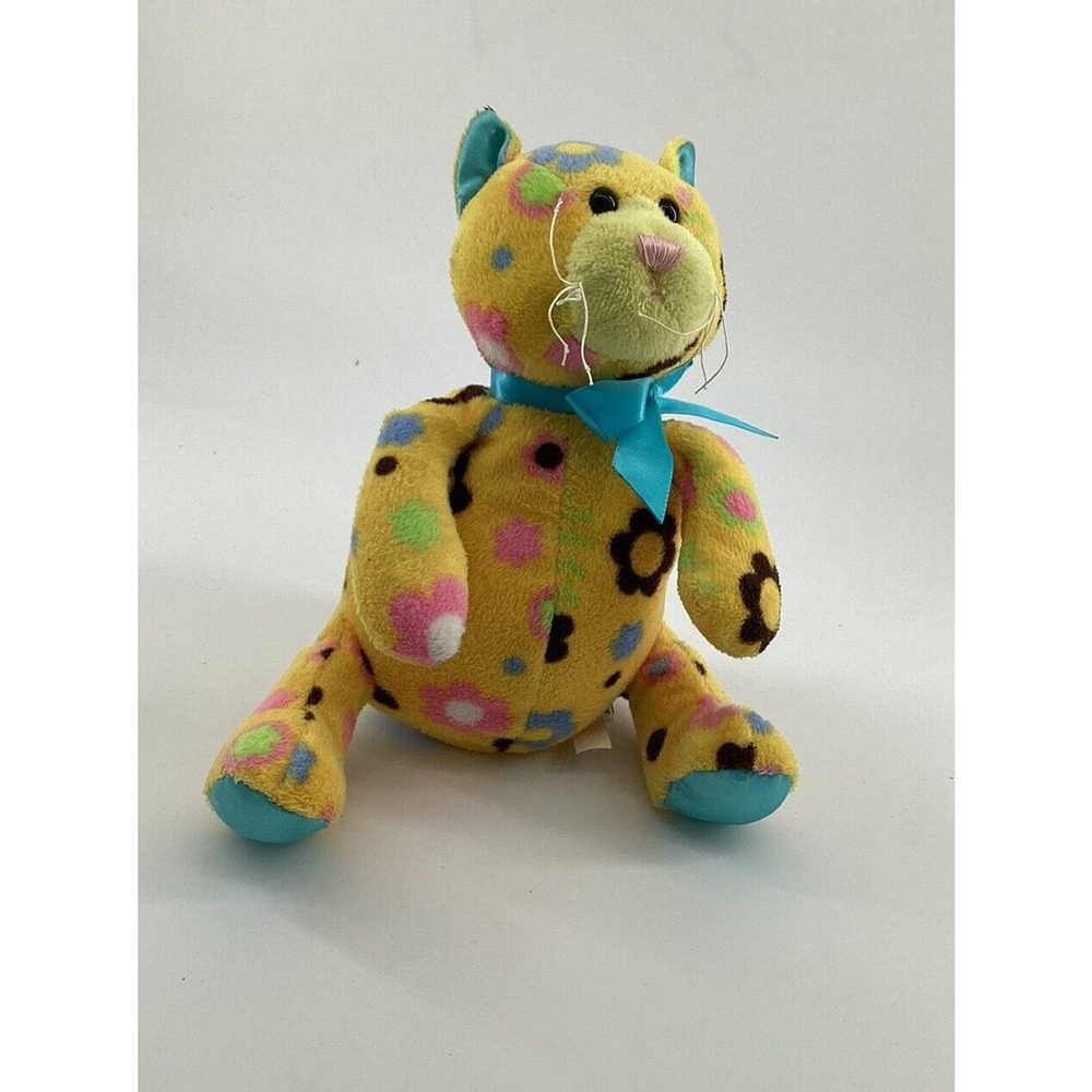 Ganz Floral Cutie Cat Stuffed Plush‎ 8" Stuffed Animal Yellow